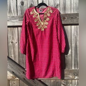 Mudpie Pink and Gold Resortwear Dress/Tunic/coverup - size S